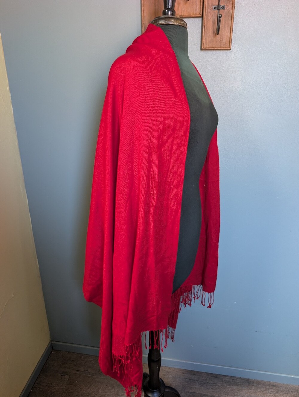 Red Pashmina Style Shawl Large Scarf
